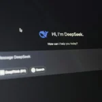 DeepSeek AI asistent na laptopu, stock slika, besplatni AI
