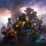 Ilustracija Warcraft III video igre i prikaz heroja, ljudi, orkova i noćnih vilenjaka