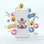 Ilustracija. Ograničenja društvenih mreža, mobilni telefoni